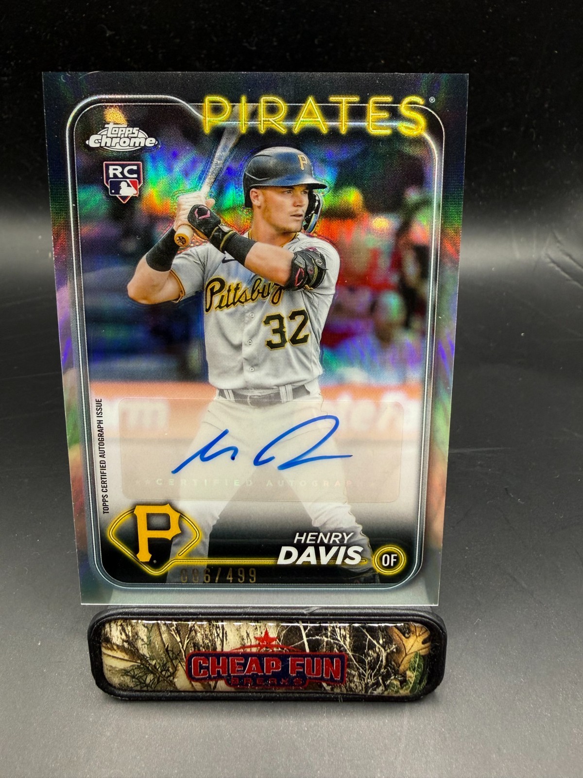 2024 Topps Chrome Update Series - Henry Davis - Refractor Auto /499 (RC) Pirates