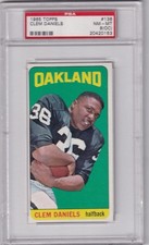 1965 Topps Football, Clem Daniels #136, PSA-8oc (Huge selection of 1965 FB PSA)