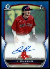 2023 Bowman Draft 1st Blue Refractor Auto Justin Riemer 061/150 #CDA-JRI