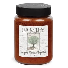 BMS-39807 Family We Grow Stronger Together Buttered Maple Syrup Jar Candle 26 oz