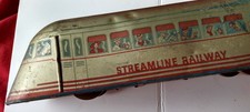 RARE 1930 Wolverine Streamline Railway No. 129 Tin Train Pull Toy  Pittsburgh PA