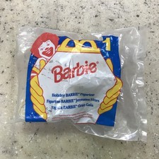 HOLIDAY BARBIE Figurine  Sleigh 1 McDonalds Happy Meal Toy 1995 Mattel Read D