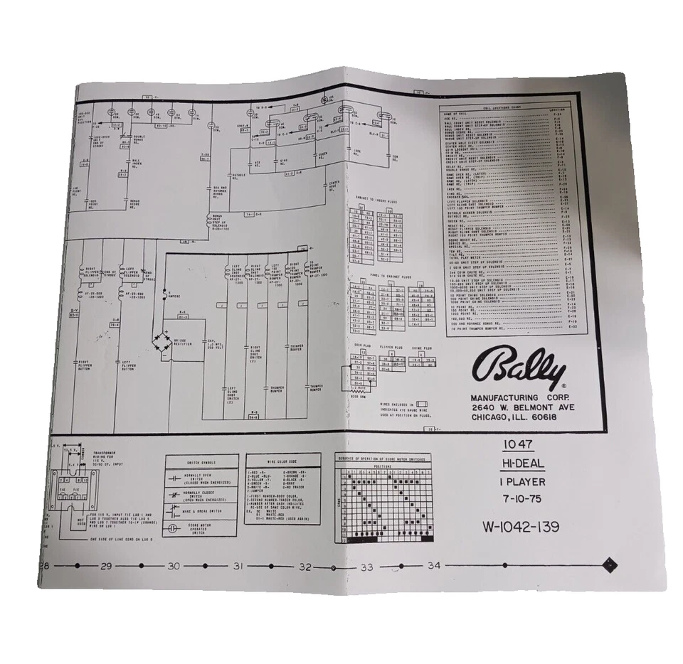 Hi-Deal Pinball Machine Manual & Schematics - Bally - Image 3 of 4