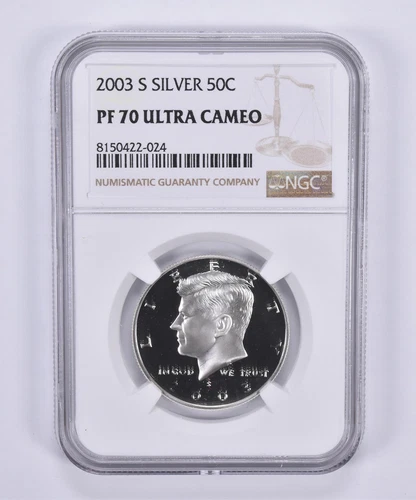2003-S Kennedy Half Dollar Silver PF70 UCAM NGC Brown Label