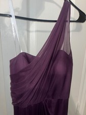 one shoulder David's Bridesmaid Dress Plum Color Size 6 in excellent condition