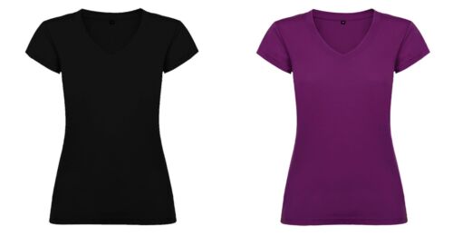 Camiseta mujer manga corta cuello en V uni algodón Victoria 6646 - Imagen 16 de 23
