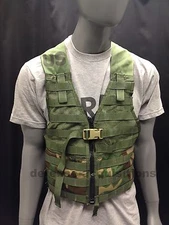 US MILITARY WOODLAND CAMO FIGHTING LOAD CARRIER FLC TACTICAL VEST MOLLE II LN