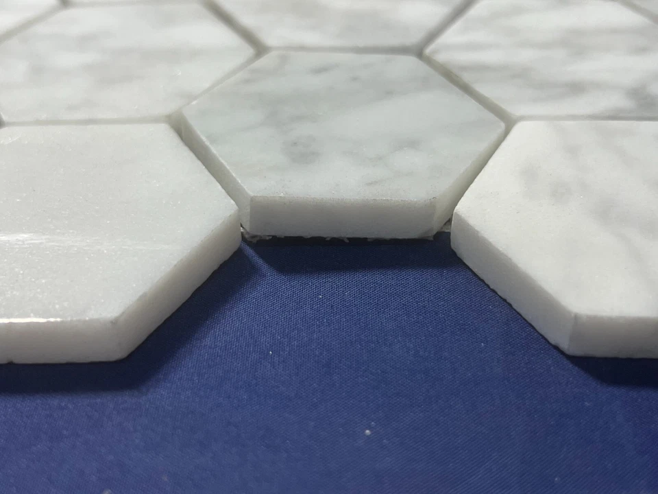 CA05 White/Gray Marble Hexagon Mosaic Tile Kitchen Bathroom Backsplash, 7 sheets - Image 4 of 4