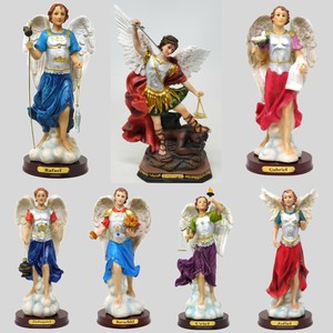 Set 7 Arcangeles 12 Statue Archangel San Miguel Arcangel Gabriel Rafael Uriel Ebay