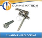 <!--F#f_0-->Chrome Plated Pad Locking Rear Fixing 'L' Handle (Trailer Caravan Canopy) x1<!--F/-->