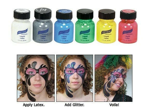 Graftobian Líquido Látex Color_ 1 OZ Efectos Especiales Adhesivo Protésico_Elige 1 Foto 2 de 4