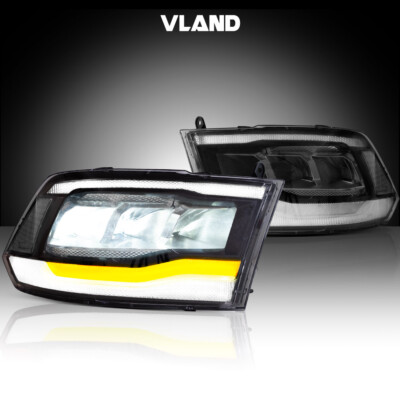 VLAND Full LED Headlights For 2009-2018 Dodge Ram 1500/2500/3500 w/Dynamic DRL