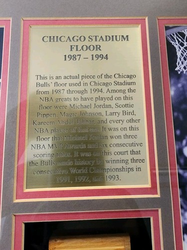 16X28 FRAME CHICAGO BULLS FLOOR USED IN CHIAGPO STADIUM MICHAEL JORDAN - Picture 2 of 7