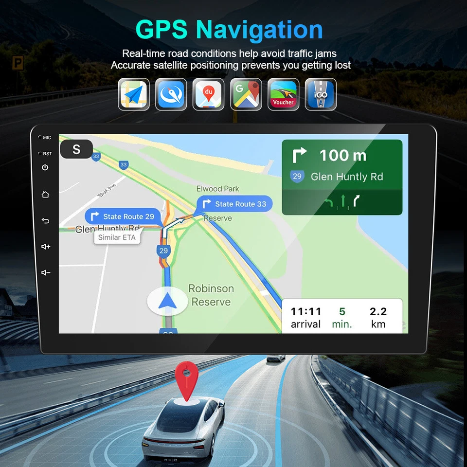 10" Android 15 Doble 2Din Coche Estéreo CarPlay Auto Radio GPS Navegación WiFi + Cámara Foto 3 de 4