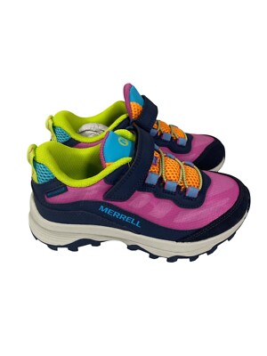 Merrell Kid's Moab Speed Low Waterproof Hiking Sneaker Child 13 Navy/Multi NWOB