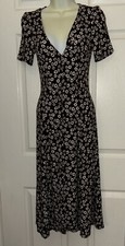 REFORMATION Locklin Maple Brown Floral Midi Dress Button Up Tie Back Women Sz 0