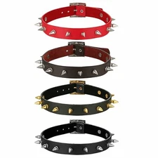 Punk Gothic Spike Leather Choker Rivet Collar Necklace Jewelry For Men Women
