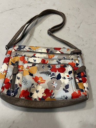 MultiSac Boho Cottagecore Floral Print Adjustable Strap Crossbody Bag Purse