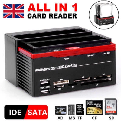 IDE SATA HDD Docking Station USB 2.0 Hard Drive Enclosure 2.5/3.5" Case Box Base
