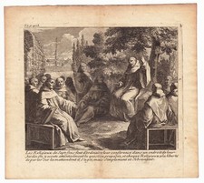 Gravure XVIIIe Abbaye de Sept Fons Diou Allier Moine Monastère