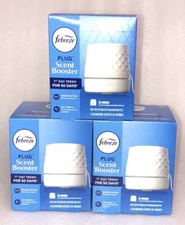 Lot of 3 Febreze PLUG Scent Booster Continuous Scent Device Oil Warmer 6 FT Cord