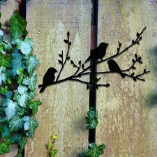 Rusty Metal Birds on a Branch | Unique Garden Gift | Songbird Metal Decor