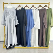 Dubai Women Muslim Long Robes Turkey Caftan Modest Vintage Dresses Ramadan Gown