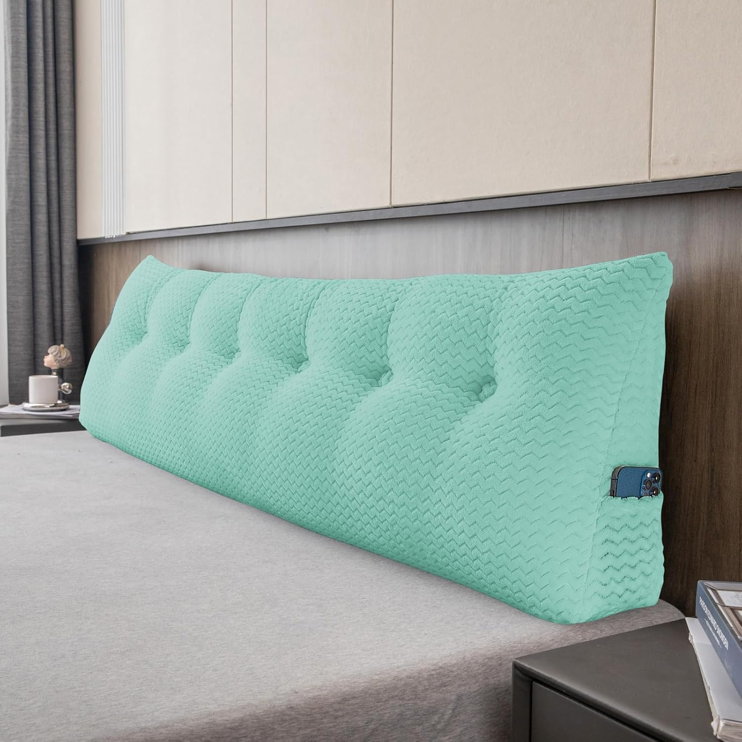 Large Triangular Headboard Wedge for Back Support and Bed Positioning