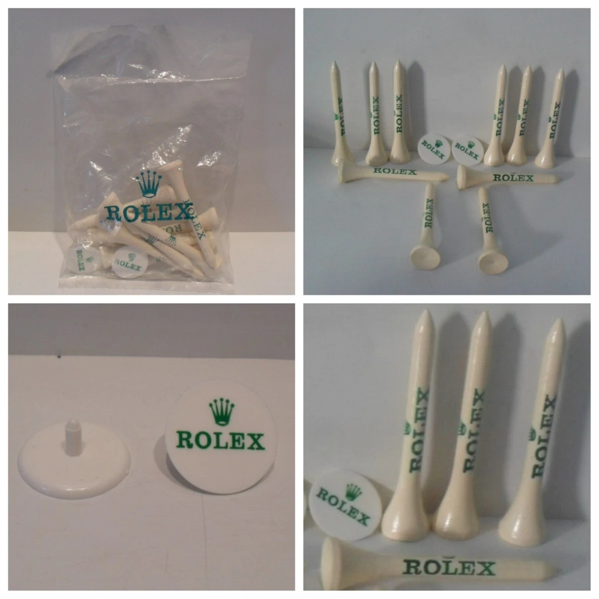 ROLEX Golf Tees Ball Marker 10 Tees 2 Ball Markers BRAND