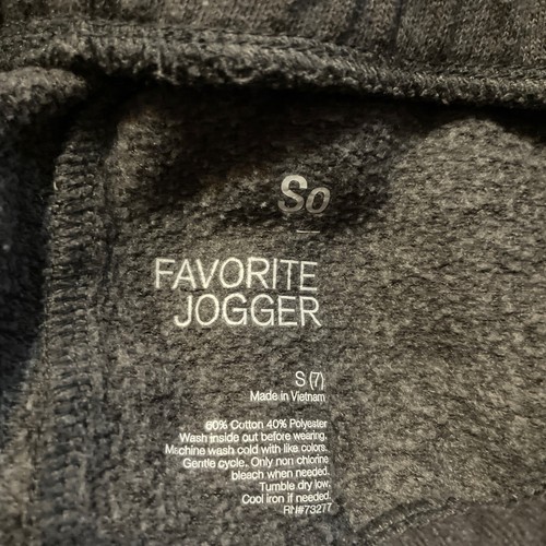 Girls SO Jogger Fleece Pants Small 7/8 Grey Stretchy Waist - Picture 6 of 6