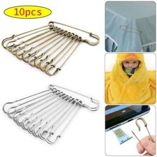 10pcs Safety Pins Large Heavy Duty Safety Pin 2.8inch Blanket Stainless Steel