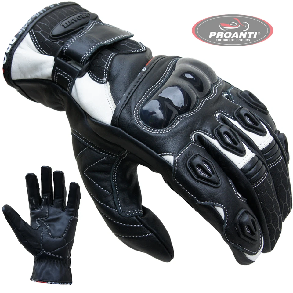 Motorradhandschuhe PROANTI® Leder kurz Motorrad Handschuhe S-XXL
