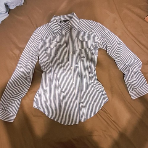 Elizabeth-and-james Women's White and Navy Shirt
