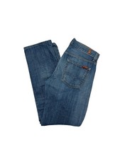 7 For All Mankind Jeans Mens 30x30 Blue Med Wash Denim Straight Stretch Cotton