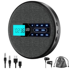CD Player Portable, Rechargeable Portable CD Player with Dual Speakers and An...