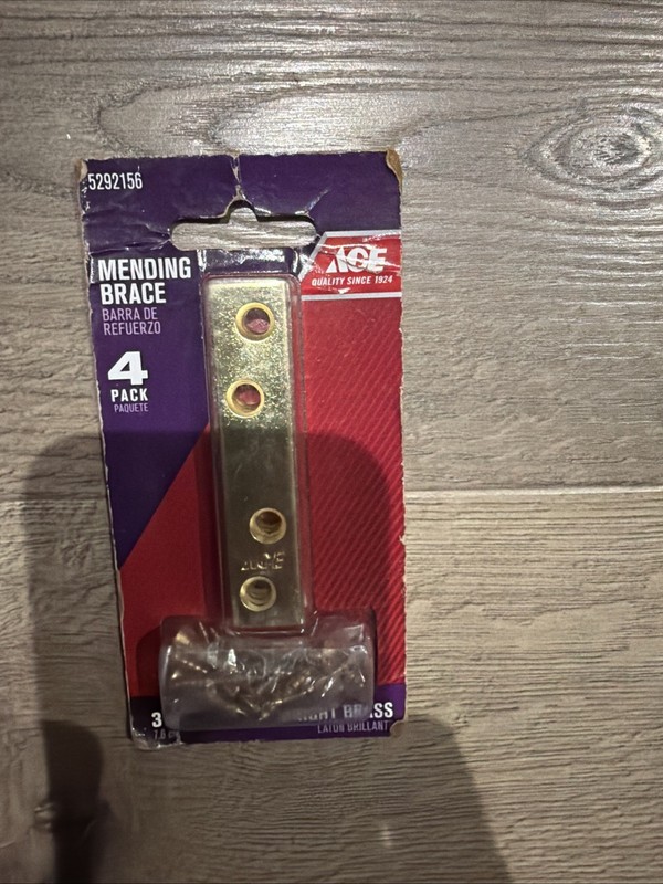 ACE Mending Brace Bright Brass 4 Pack  3" x 5/8"   #5292156