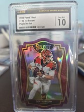 2020 Panini Select Premier Level Joe Burrow #146 Purple Prizm Die-Cut (RC)