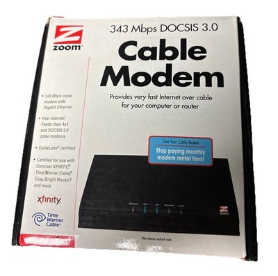 Zoom 343 Mbps DOCSIS 3.0 Cable Modem Model: 5341