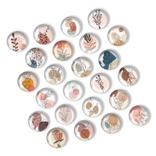 24 Pcs 1.2 in Round Glass Boho Refrigerator Magnets - Strong  Non Scratch fo...