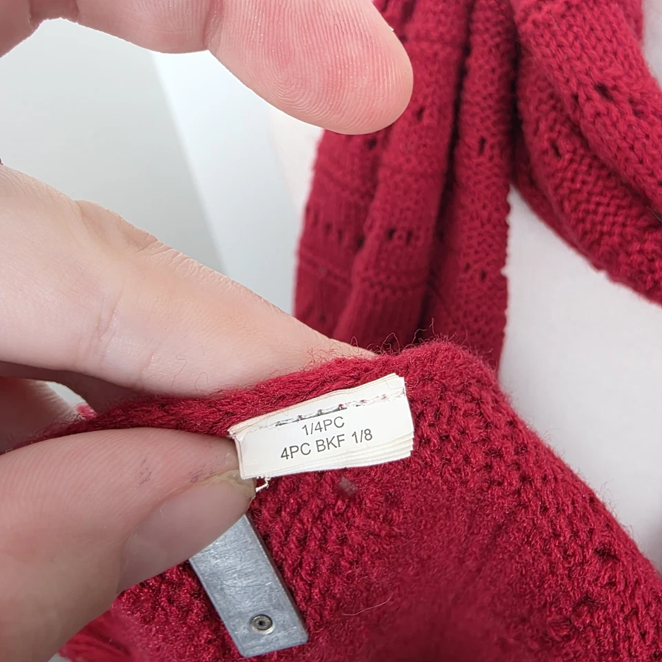 Roxy Rojo Borla Capas Cálido Exterior Lindo Versátil Informal Bufanda Foto 3 de 4