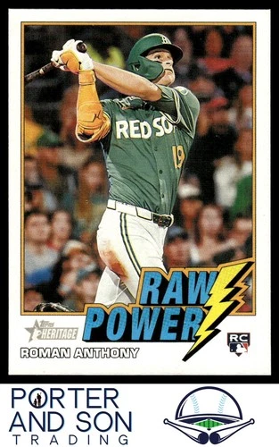 Roman Anthony RC Raw Power 2026 Topps Heritage #RP-RA Red Sox Baseball Card