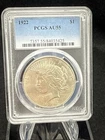 1922 $1 Peace Dollar PCGS AU55, 90% Silver, 10% Copper