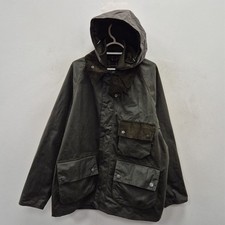 Barbour Modified Solway Wax Waterproof Rain Country Hooded Jacket Coat Medium