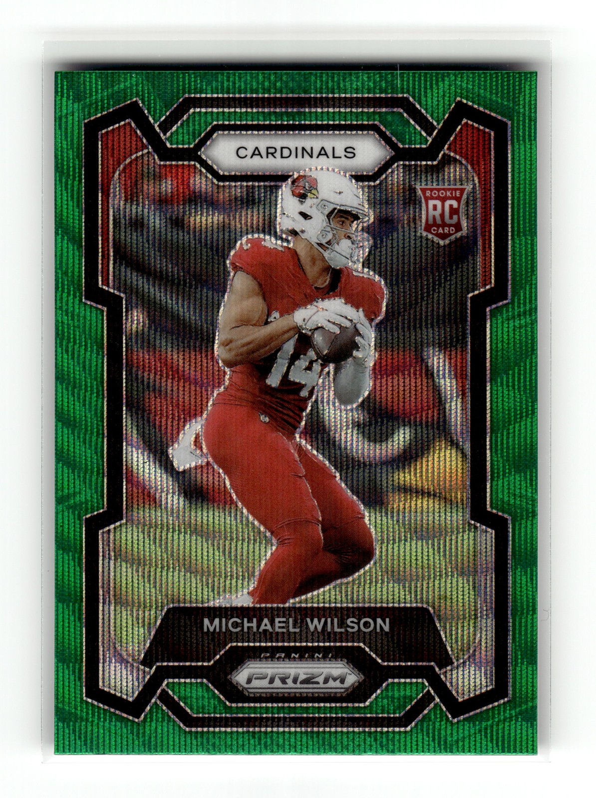 Michael Wilson 2023 Panini Prizm #303 Arizona Cardinals Green Wave RC