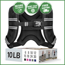 ADJUSTABLE WEIGHTED VEST FITNESS TRAINING Strength Workout W/ Reflective Stripe