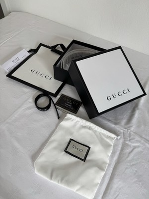 Gucci Herren Ledergürtel Schwarz Guccissima GG-Logo Metallschnalle Gr. 90