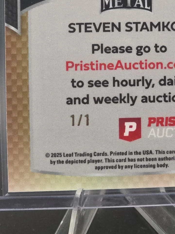 2025 Leaf Metal Steven Stamkos 1/1 PRISTINE AUCTION EXCLUSIVE - Image 3 of 3