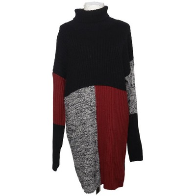 Shein, Rollkragenpullover, Größe: 40/42, Schwarz/Rot/Grau, Acryl #NJF
