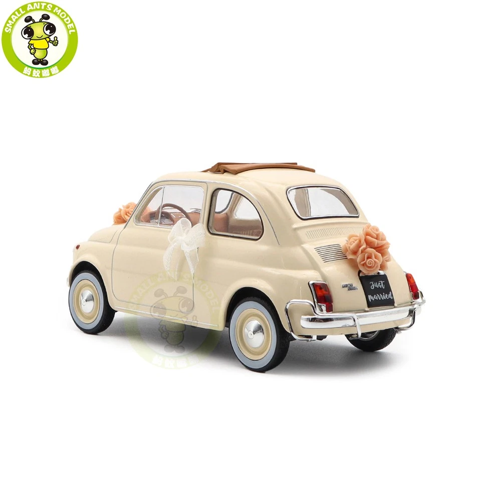 1/18 Fiat 500 L 1968 Norev 187780 Ivory Wedding Gift Diecast Model Car - Image 3 of 4