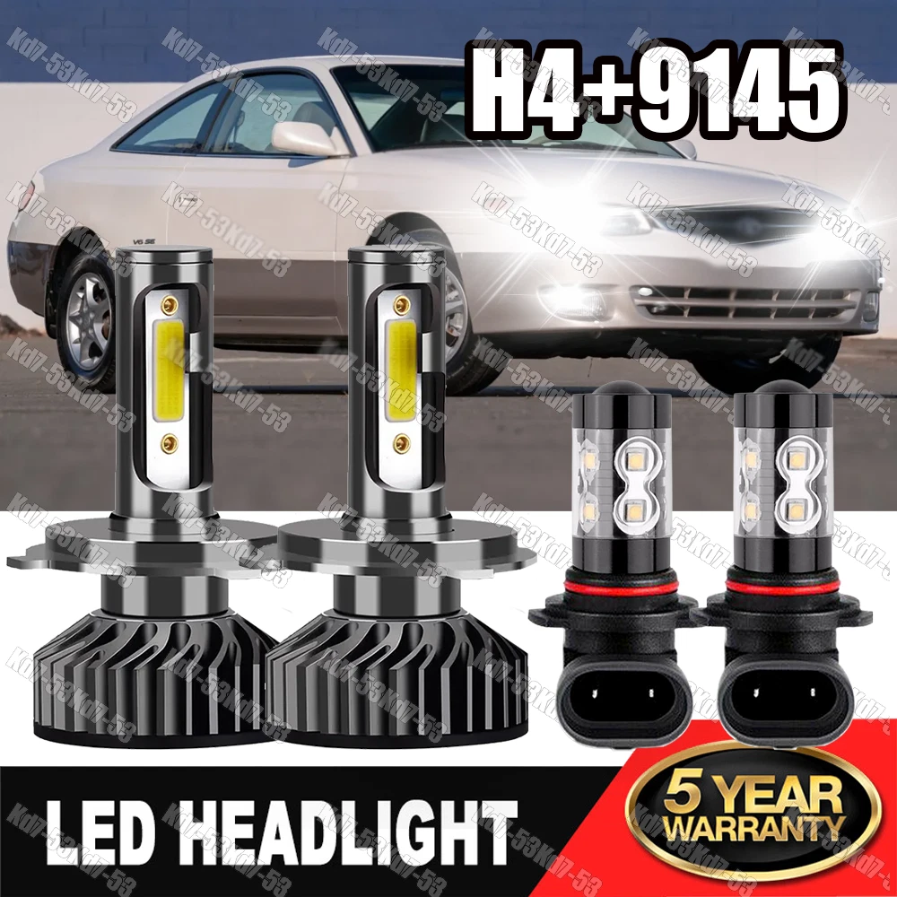 6000K Combo 4X LED Headlight + Fog Light Bulbs For Toyota Solara 1999-2001 A++